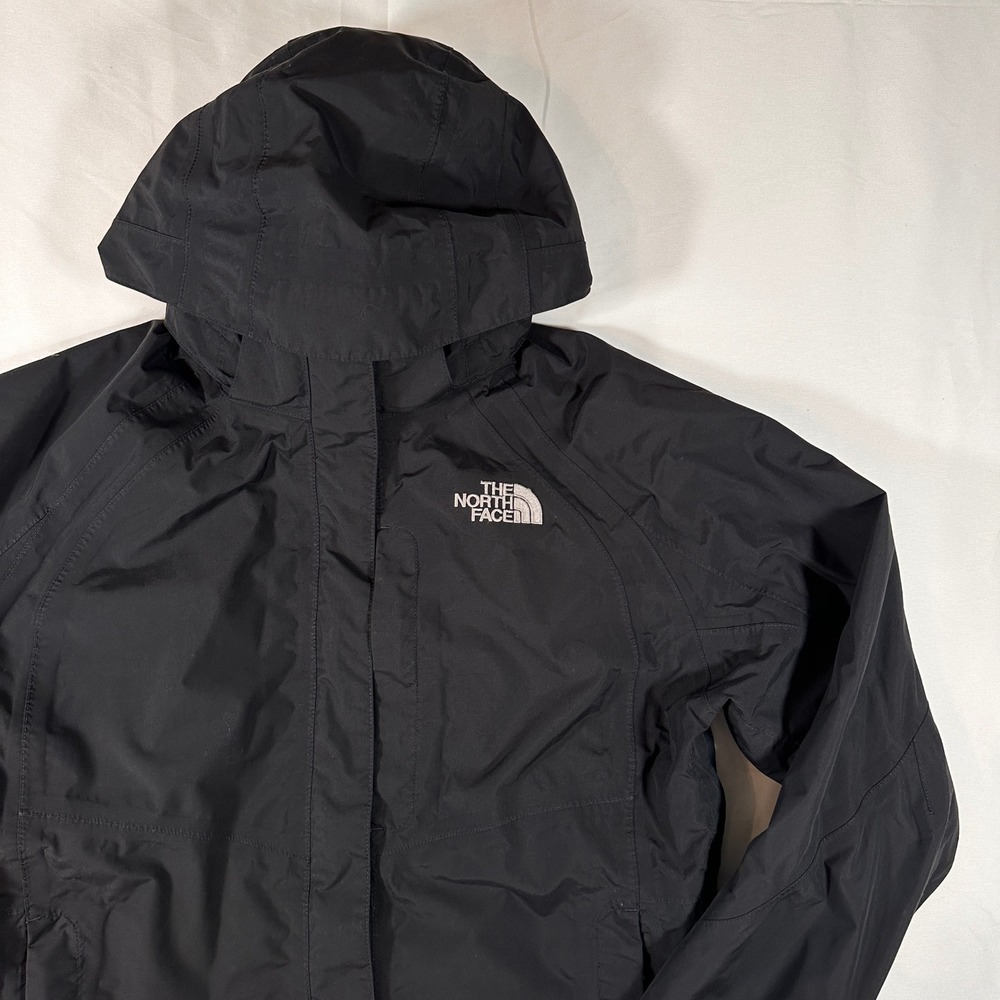 The North Face HyVent Black Waterproof Hooded Rain Jacket Womens XL - Picture 2 of 12